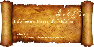 Löwenstein Ádám névjegykártya